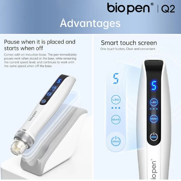 Bio Pen Q2 電動コードレス ダーマローラー 5段階のスピード調整が可能