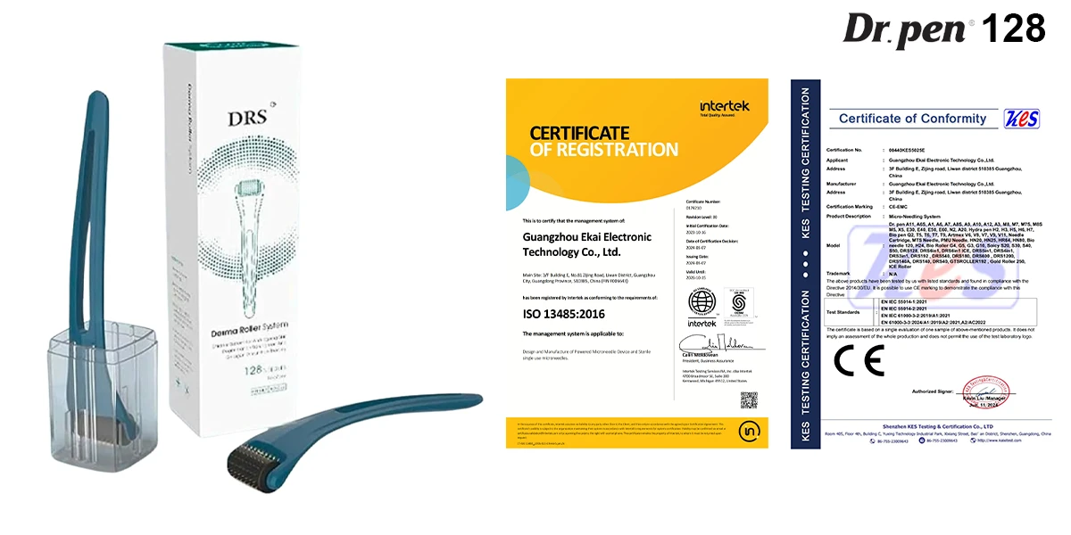 dr. pen titanium derma roller 128pins certificate 800x800 1