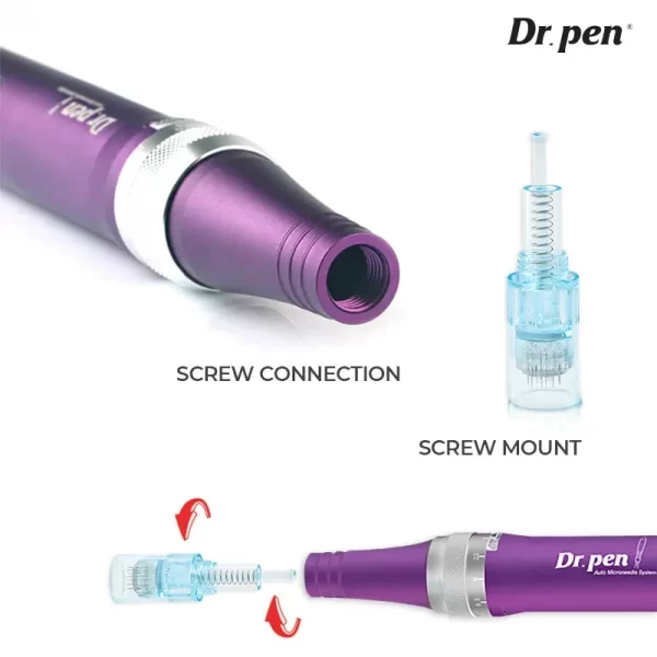 Dr.pen Ultima X5 マイクロニードル美容機器 器具のヘッドとマイクロニードルチップはネジで接続されています