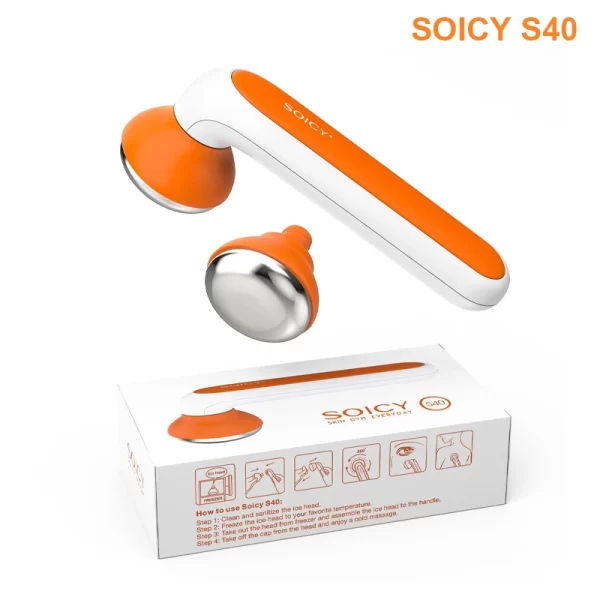 SOICY S40 マッサージ用メタルアイスローラー オレンジ