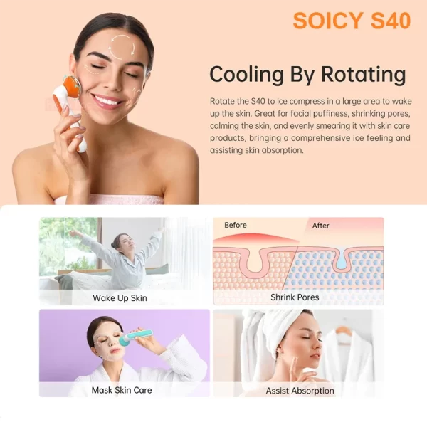 SOICY S40 金属製アイスローラー（顔、目、体用