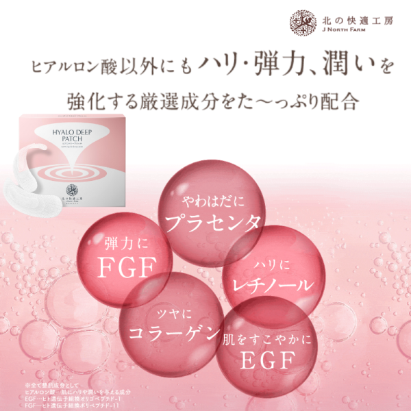 ヒアロディープパッチ【売上世界一 】北の快適工房 | 目元 目の下 口元 ニードルパッチ - 肌のハリ、弾力、潤いを高める厳選された成分を豊富に配合